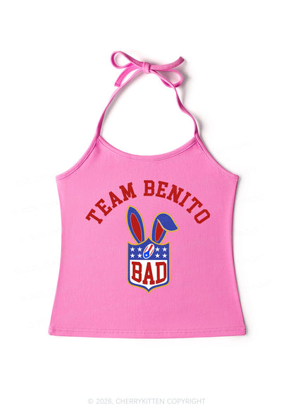 Pink Football Bunny Y2K Halter Neck Cami Cherrykitten