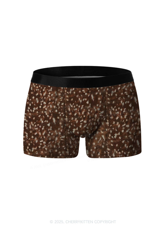 Dark Brown Speckle Y2K Print Men Boxer Briefs Cherrykitten
