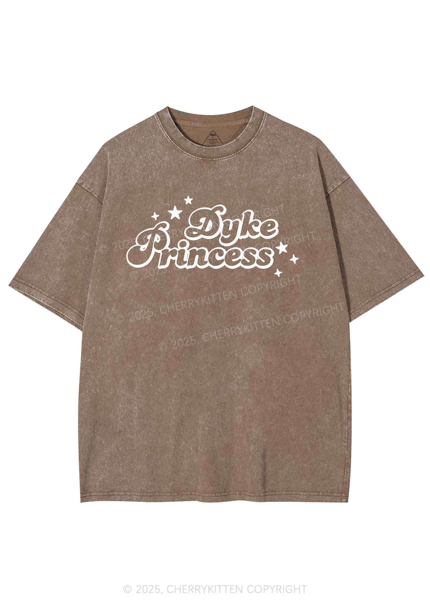 Dyke Princess Pride Y2K Shirts Washed Tee Cherrykitten