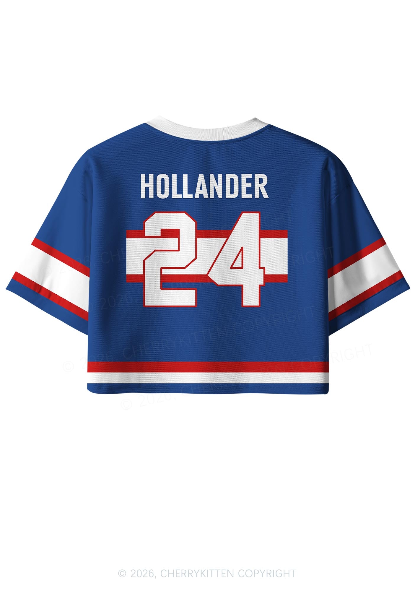 Blue Hockey Boys Kissing HR Y2K Crop Sport Jersey Shirts Cherrykitten