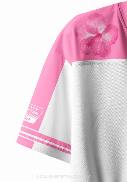 Two Pink Queens Kissing Pride Y2K Crop Sport Jersey Shirts Cherrykitten