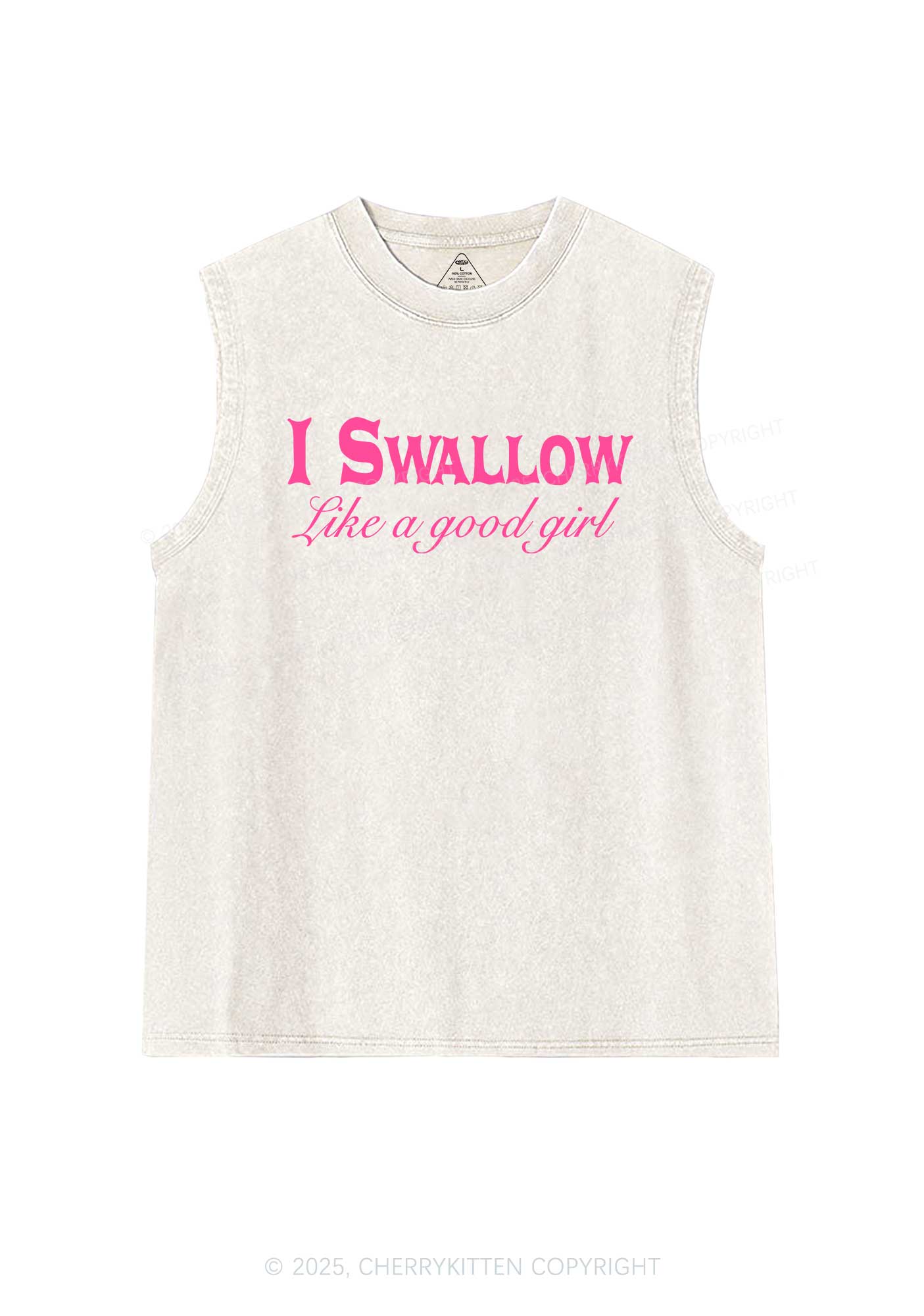 Swallow Like Good Gril Y2K Washed Muscle Tank Cherrykitten