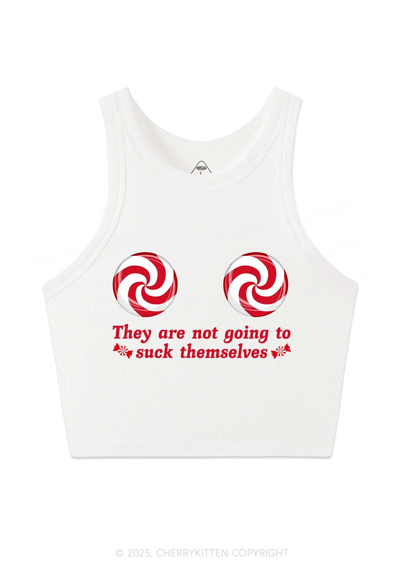 Christmas Suxk Themselves Y2K Crop Tank Top Cherrykitten