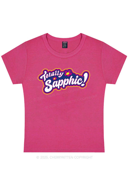 Totally Sapphic Pride Y2K Baby Tee Cherrykitten