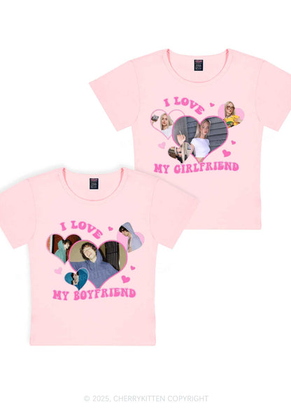 Custom GF BF Photo Y2K Valentine's Day Baby Tee Cherrykitten