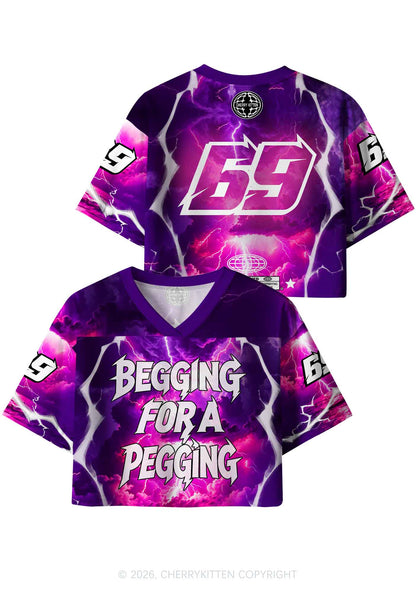 Begging For A Pegging Y2K Crop Sport Jersey Shirts Cherrykitten