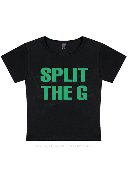 Split The G St Patricks Y2K Baby Tee Cherrykitten