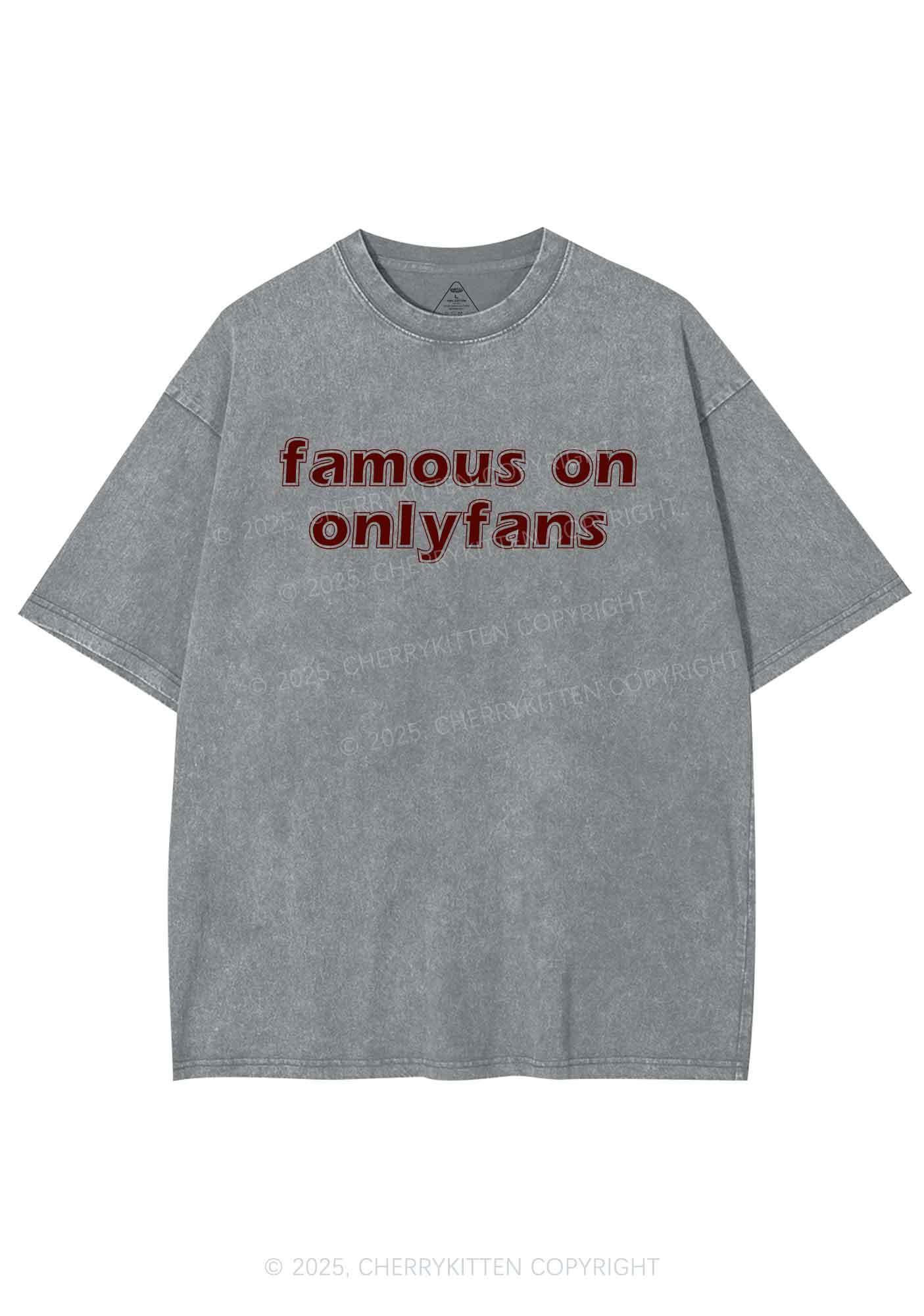 Famous On Onlyfans Y2K Shirts Washed Tee Cherrykitten