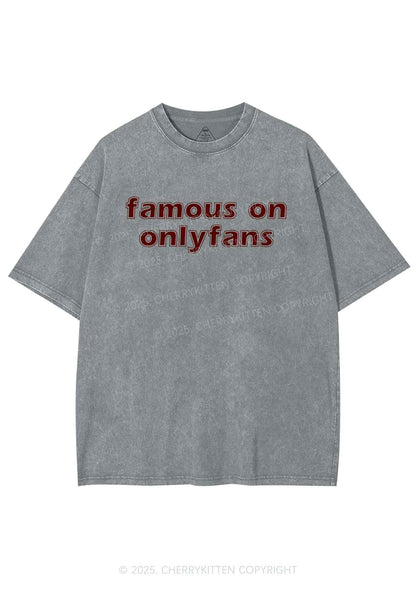 Famous On Onlyfans Y2K Shirts Washed Tee Cherrykitten