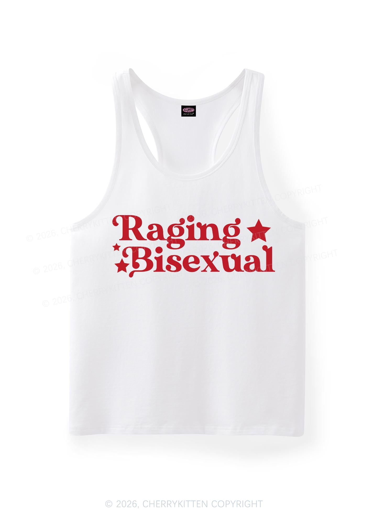 Raging Bisexual Stars Pride Y2K Men Racerback Tank Top Cherrykitten