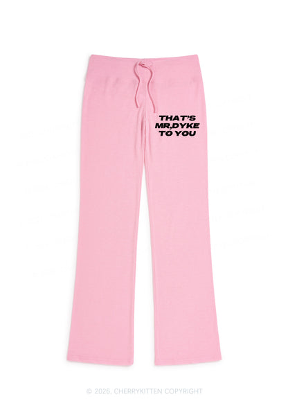 Thats Mr Dyke To You Pride Y2K Low Rise Drawstring Flare Pants Cherrykitten