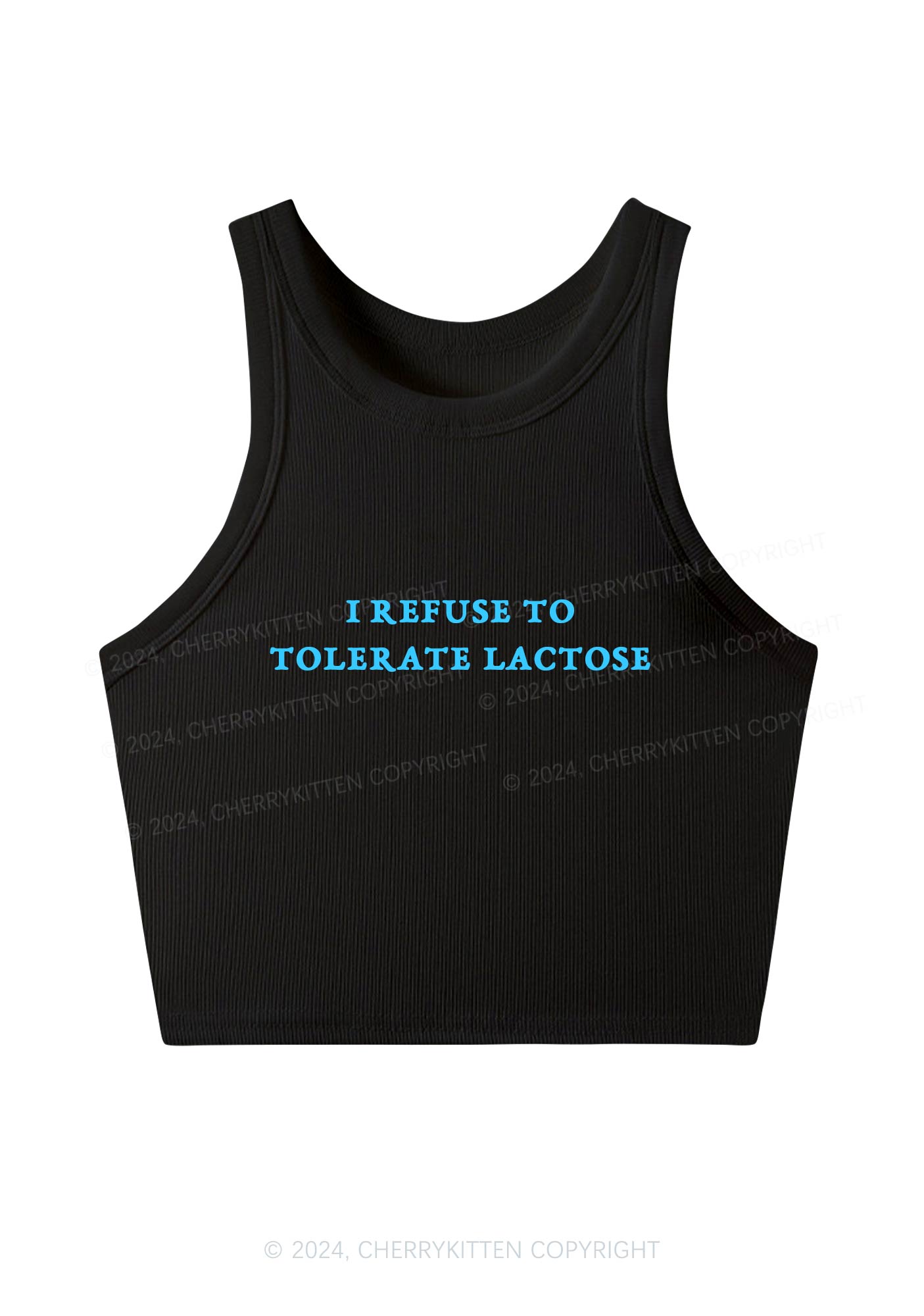 Refuse To Tolerate Lactose Y2K Crop Tank Top Cherrykitten