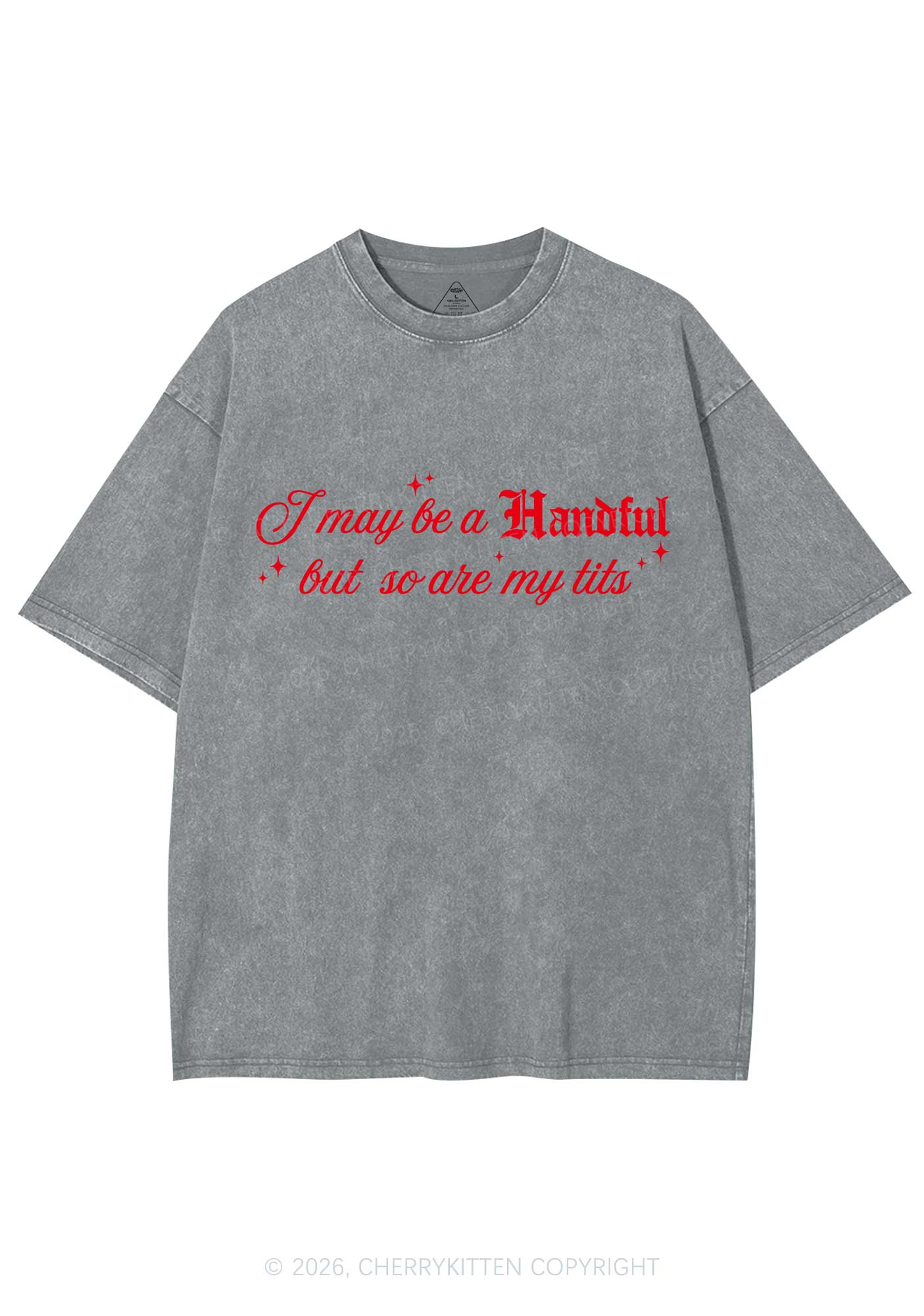 Handful Txts Valentine's Day Y2K Shirts Washed Tee Cherrykitten