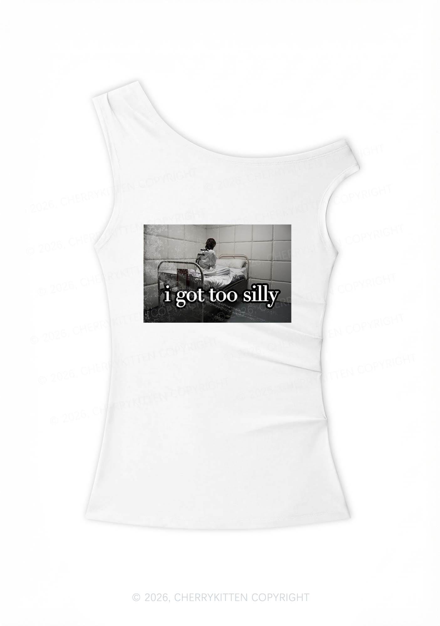 I Got Too Silly Y2K Off Shoulder Tank Top Cherrykitten