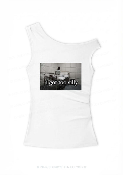 I Got Too Silly Y2K Off Shoulder Tank Top Cherrykitten
