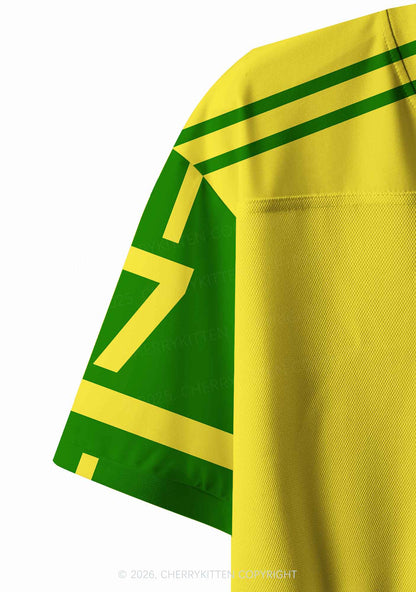 Yellow Cowgirl Wrangler Pride Y2K Crop Sport Jersey Shirts Cherrykitten