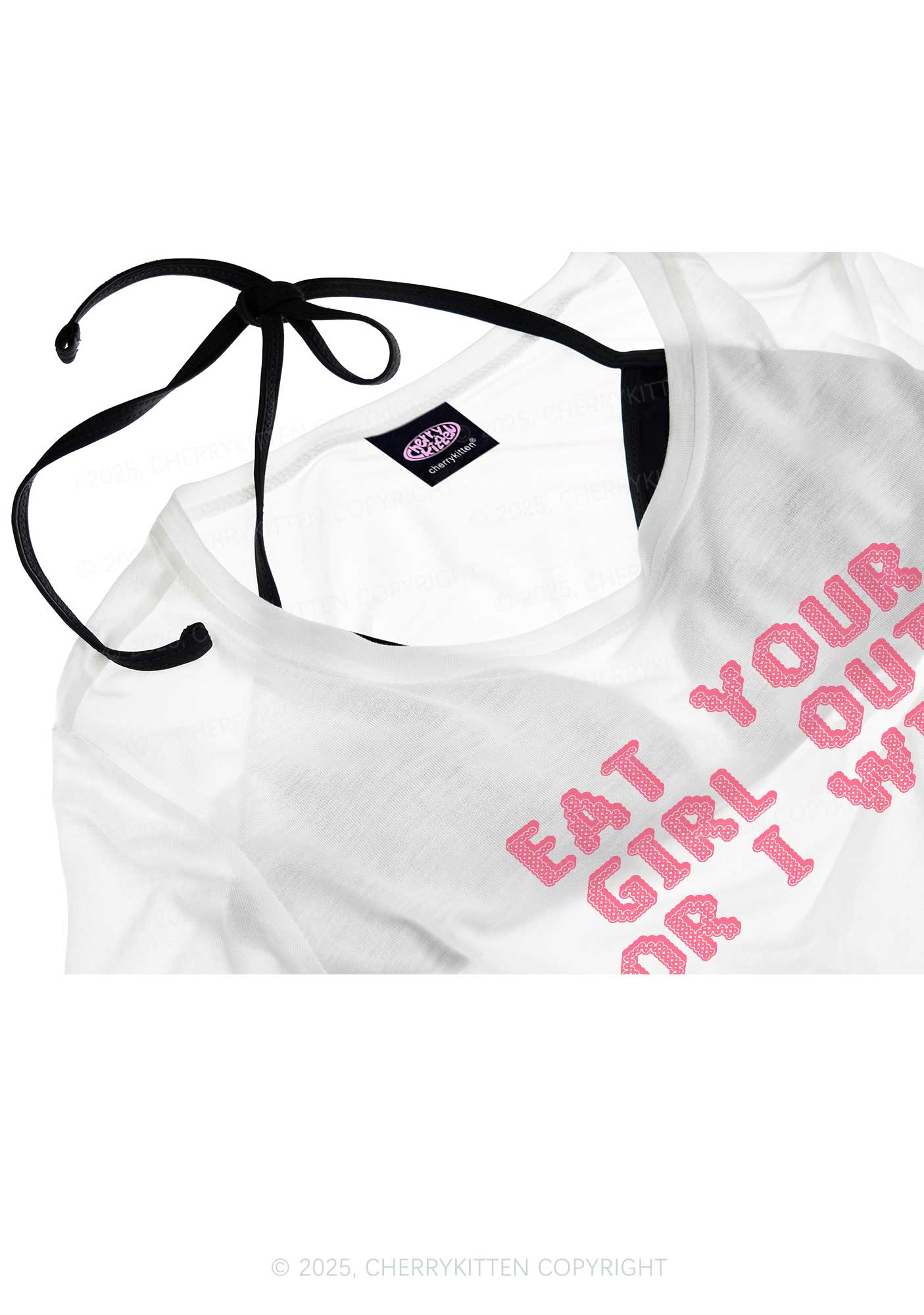 Eat Your Girl Out Pride Y2K Sheer Crop Tee Cherrykitten