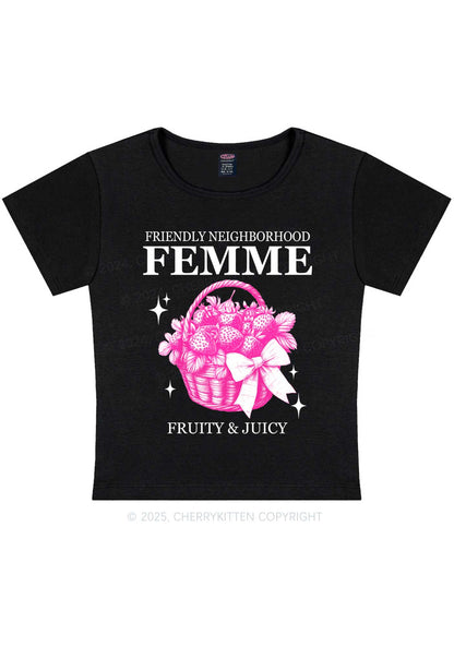 Friendly Neighborhood Femme Y2K Baby Tee Cherrykitten