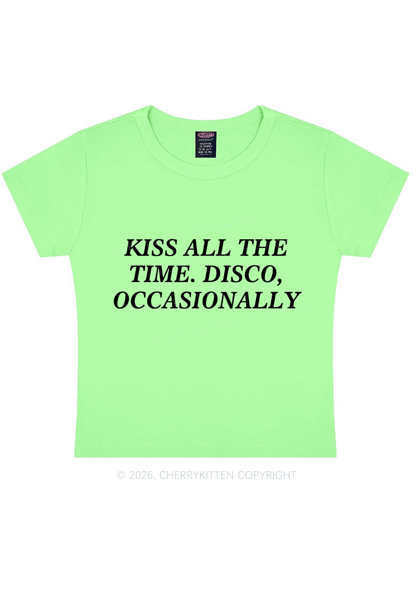 Kiss All The Time Y2K Baby Tee Cherrykitten