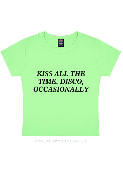 Kiss All The Time Y2K Baby Tee Cherrykitten