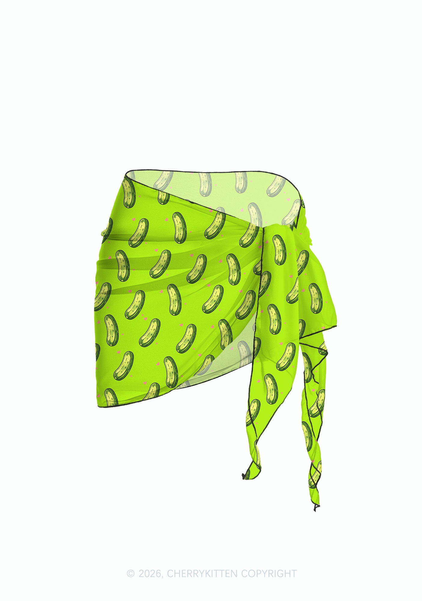 Green Pickle Princess Y2K Print Bikini Set Cherrykitten