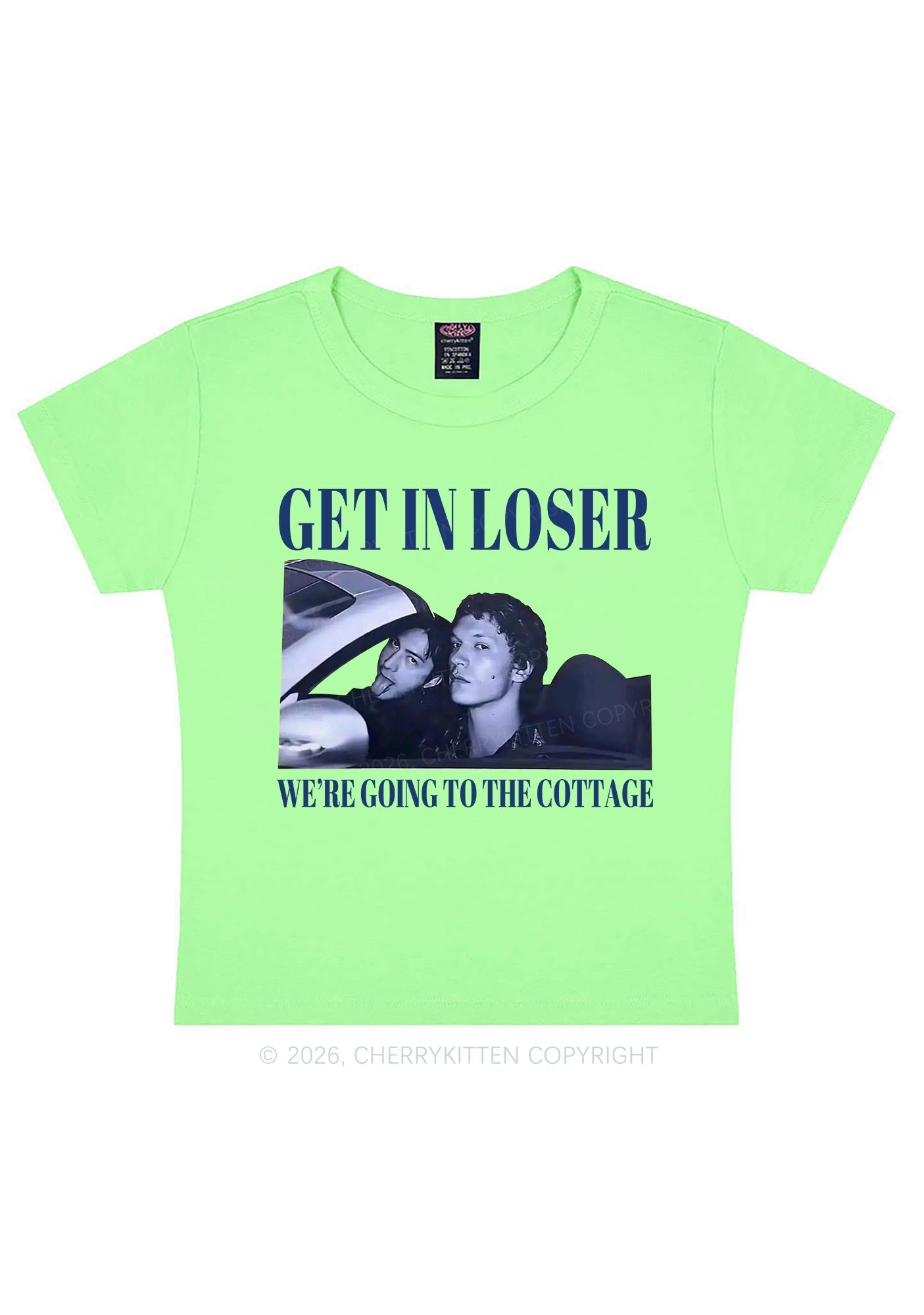 Get In Loser HR Y2K Baby Tee Cherrykitten
