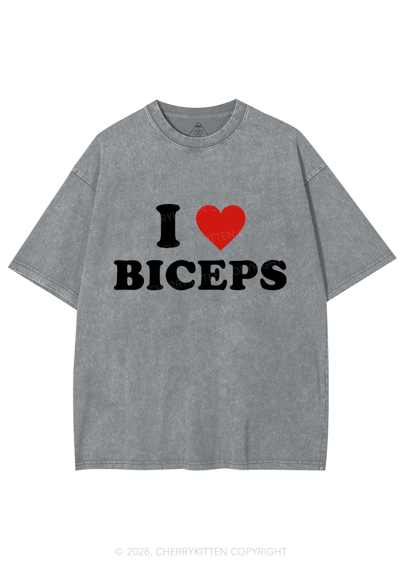 I Love Biceps Valentine's Day Y2K Shirts Washed Tee Cherrykitten