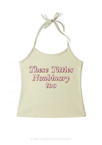Txtties Nonbinary Too Y2K Halter Neck Cami Cherrykitten