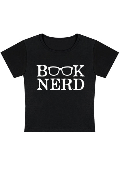 Book Nerd Glasses Y2K Baby Tee