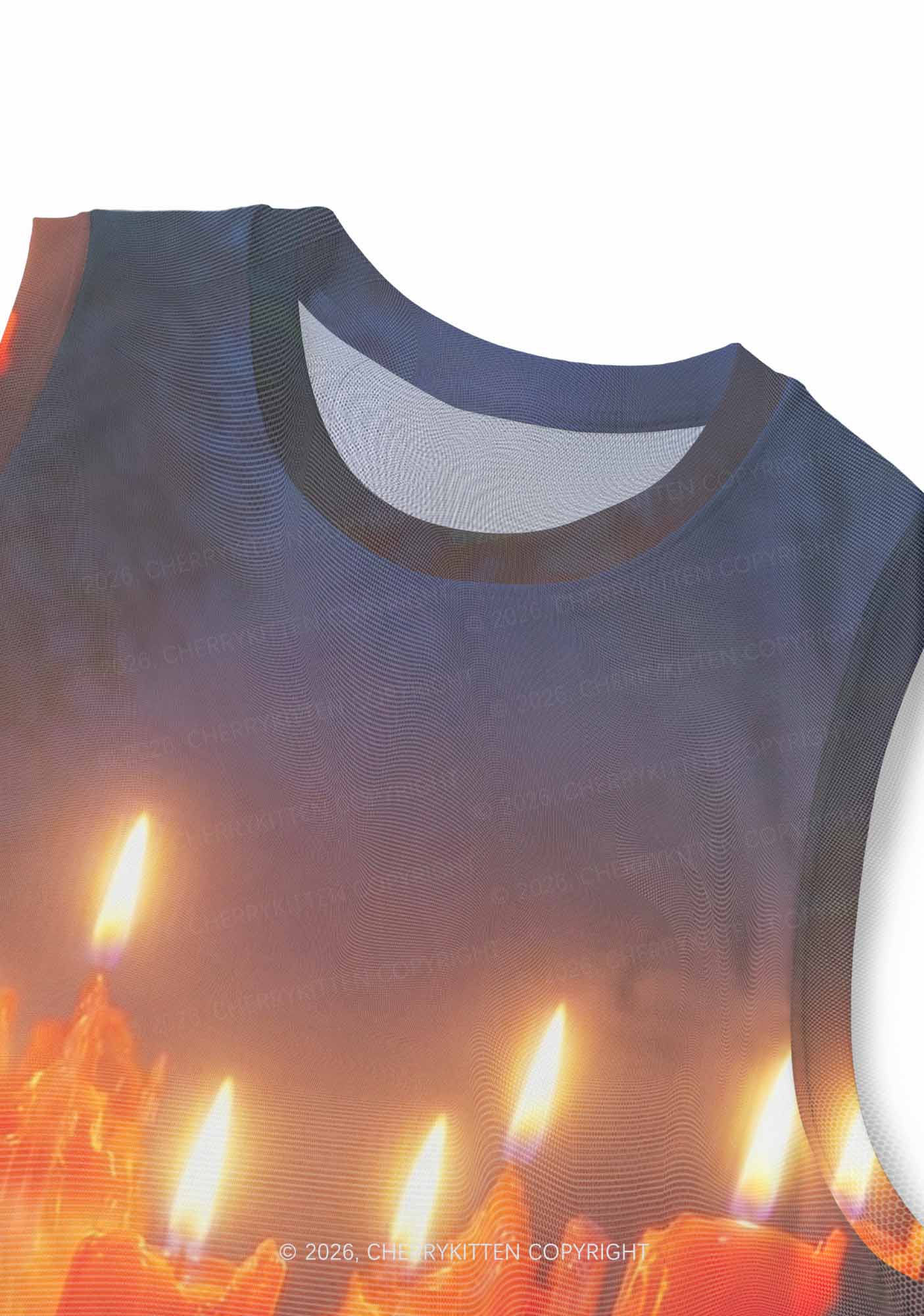 Lesbian Melting Candles Pride Y2K Mesh Muscle Tank Cherrykitten