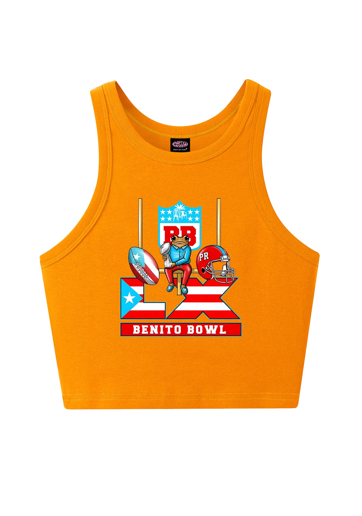 Pink Frog Y2K Crop Tank Top Cherrykitten