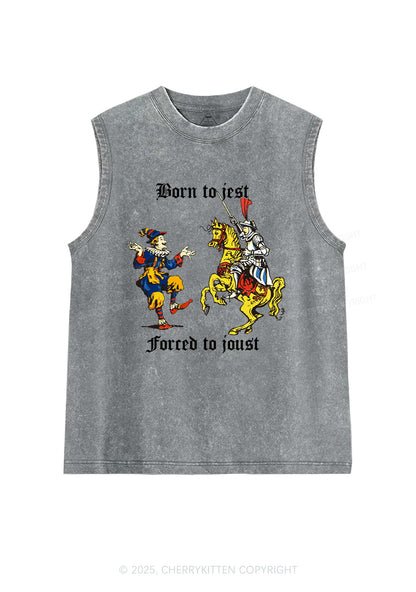 Born to Jest Forced to Joust Y2K Washed Muscle Tank Cherrykitten