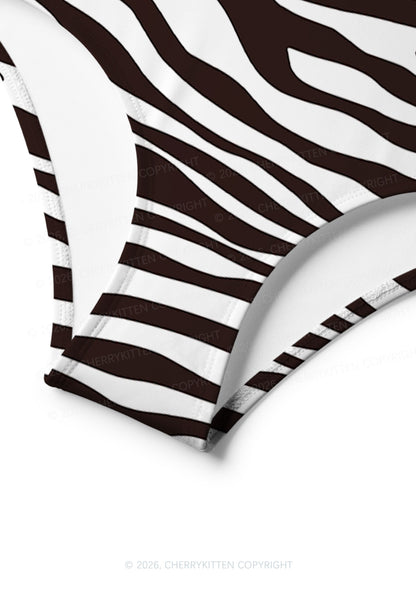 Classic Zebra Stripes Y2K Print Bikini Set Cherrykitten