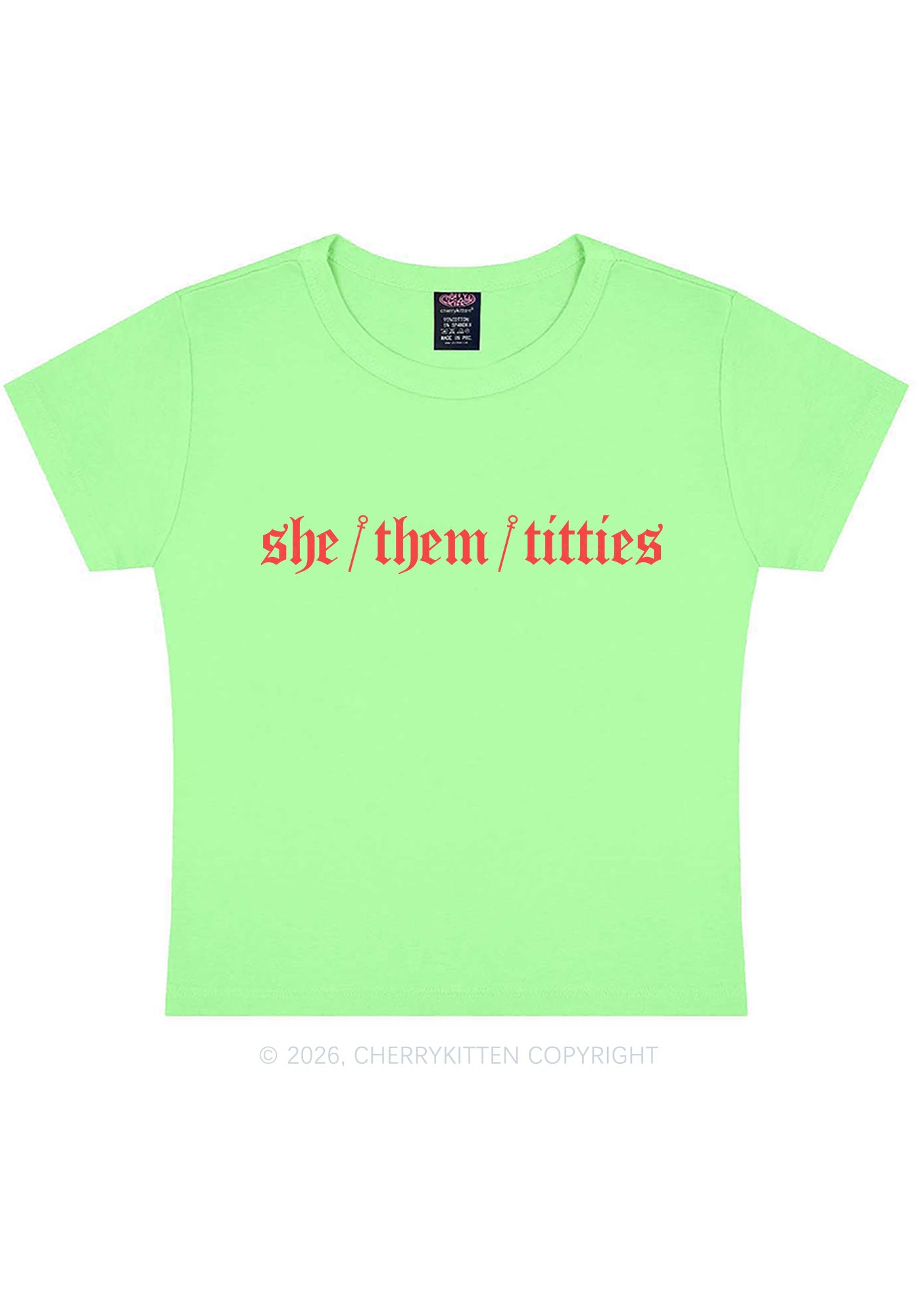 She Them Txtties Pride Y2K Baby Tee Cherrykitten