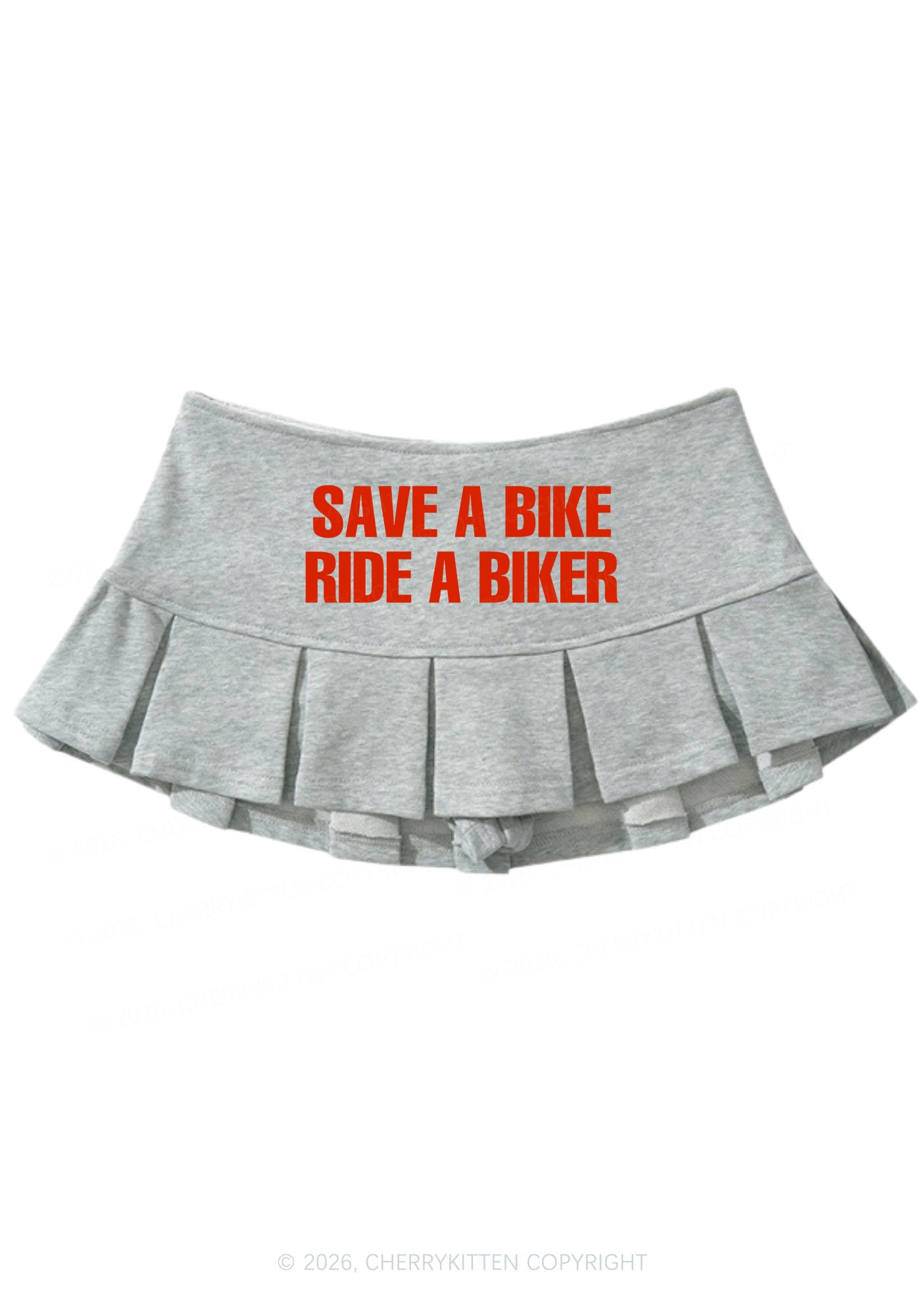 Save Bike Ride Biker Y2K Mini Pleated Skirts Cherrykitten