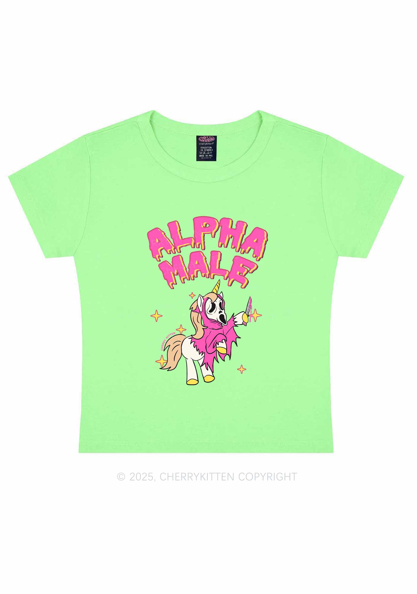 Halloween Unicorn Alpha Male Y2K Baby Tee Cherrykitten