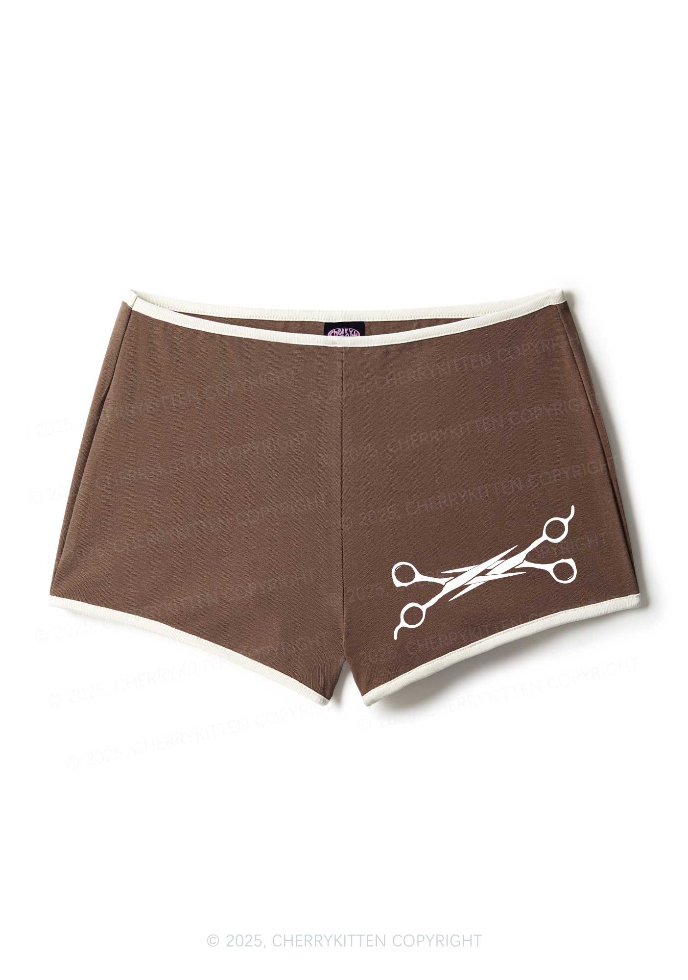 Pink Scissor Pride Y2K Booty Shorts Cherrykitten