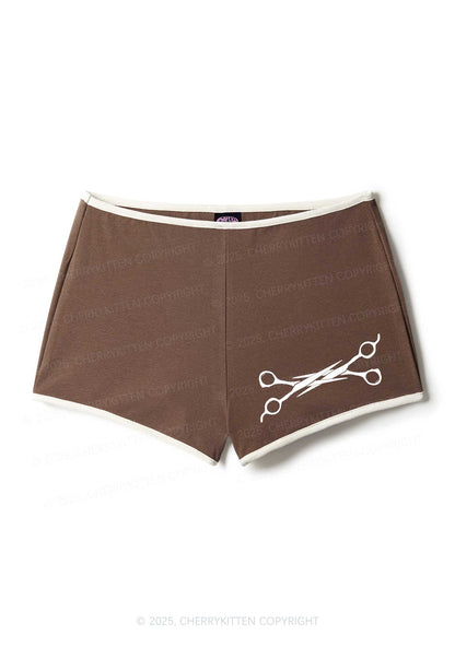 Pink Scissor Pride Y2K Booty Shorts Cherrykitten