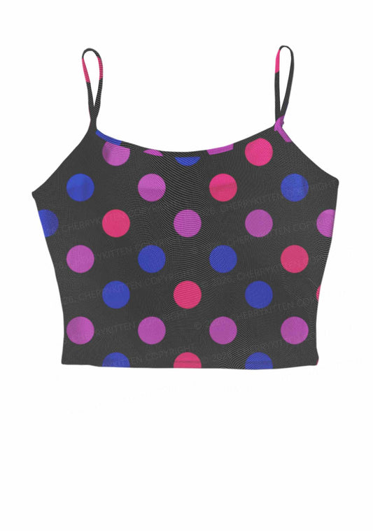 Bisexual Dots On Black Pride Y2K Mesh Cami Tank Cherrykitten