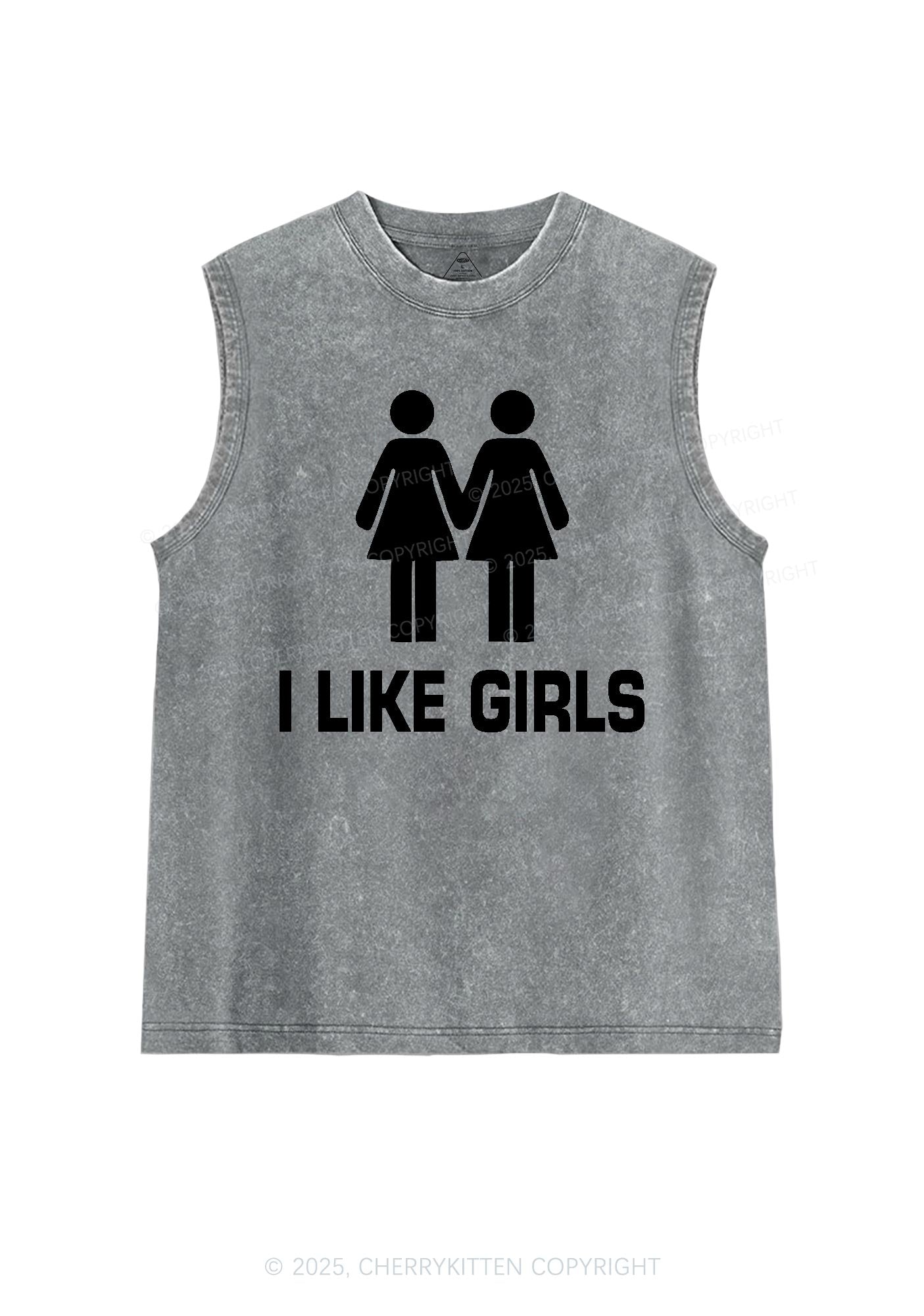 I Like Girls Pride Y2K Washed Muscle Tank Cherrykitten