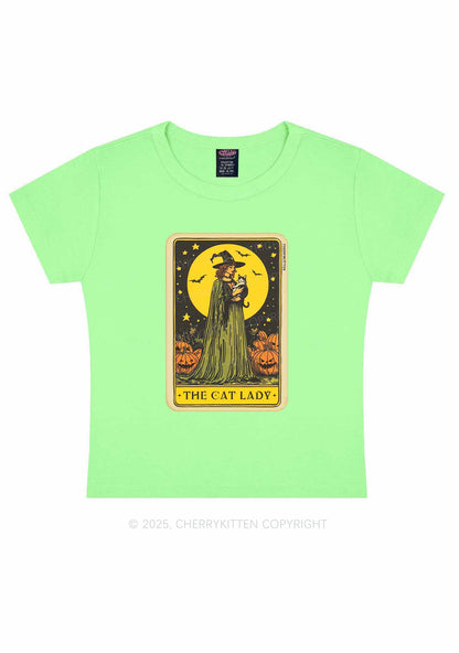 Halloween The Witch Cat Lady Y2K Baby Tee Cherrykitten