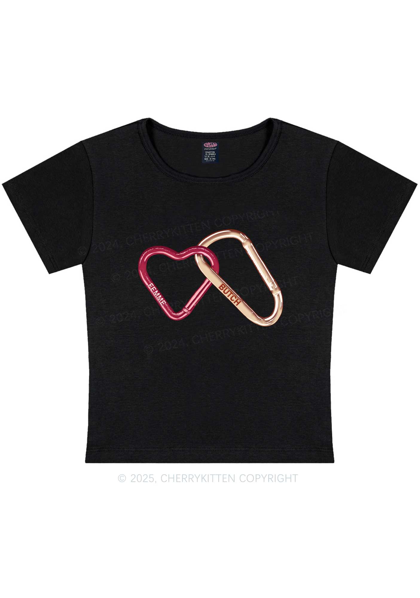 Femme Butch Y2K Baby Tee Cherrykitten