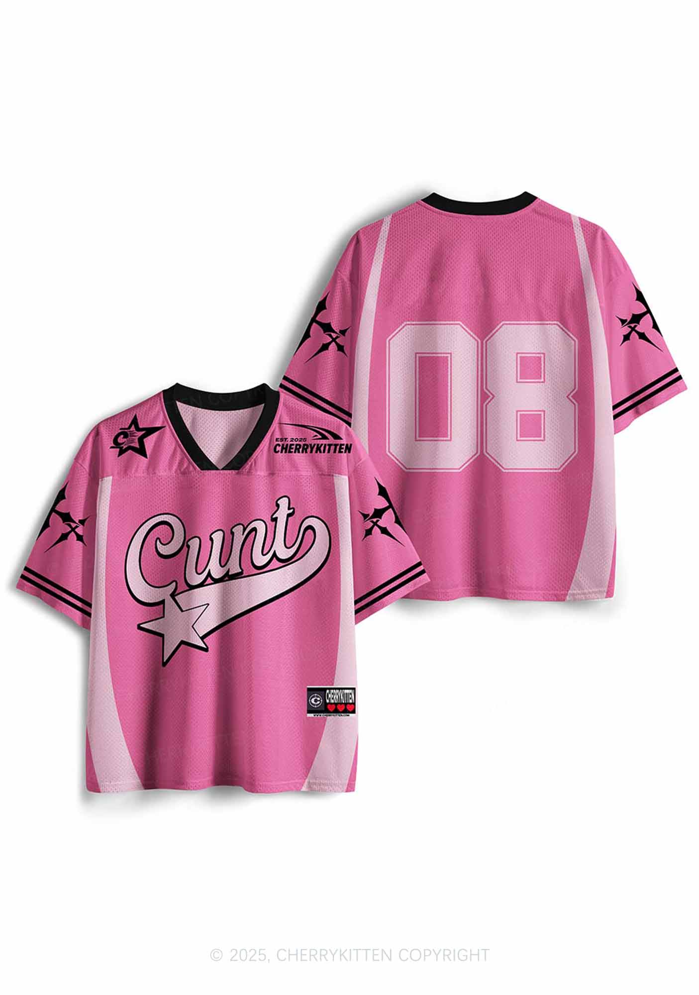 Custom Pink Cxxt Star Y2K Sport Jersey Shirts Cherrykitten