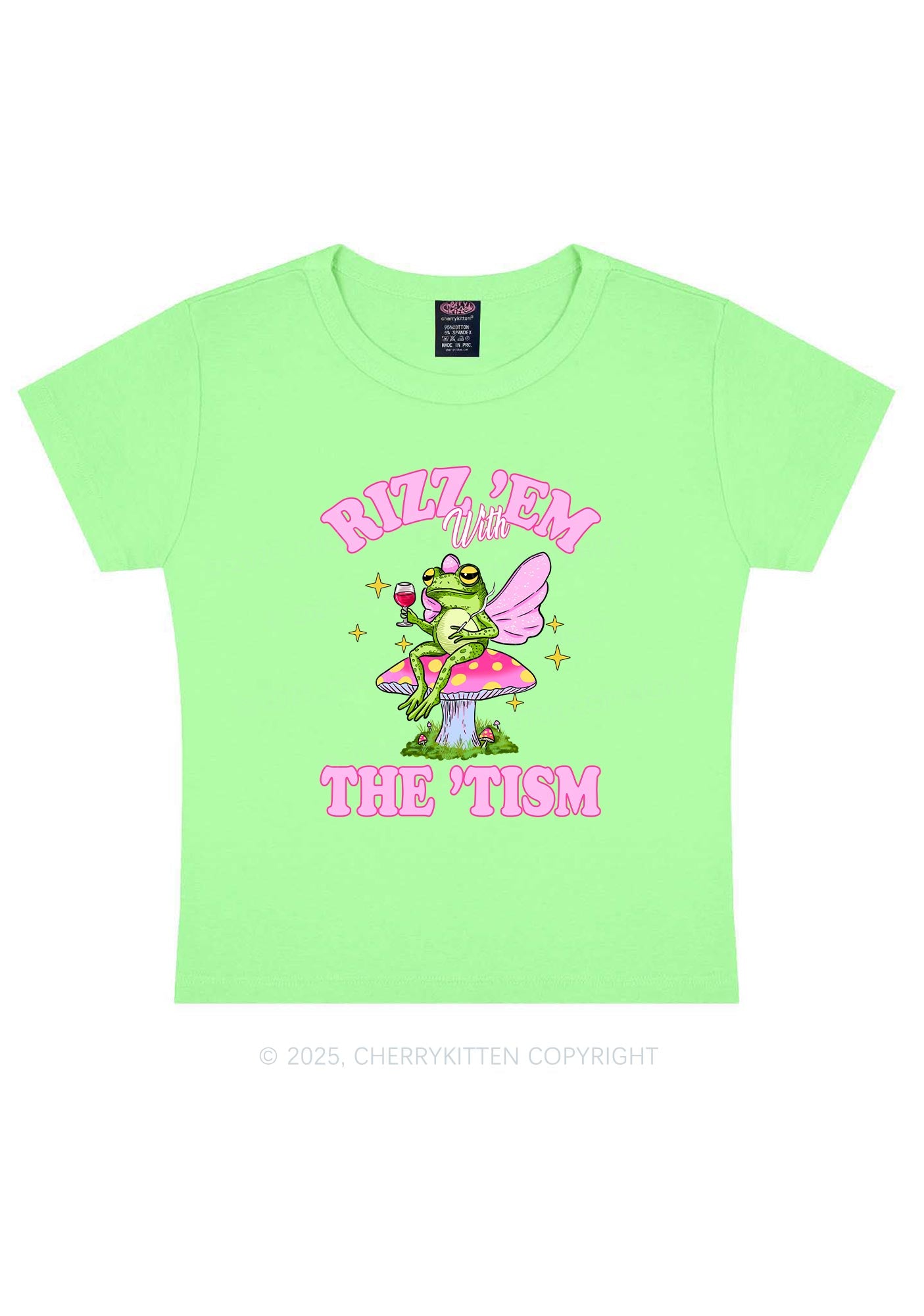 Fairy Frog Rizz Tism Y2K Baby Tee Cherrykitten