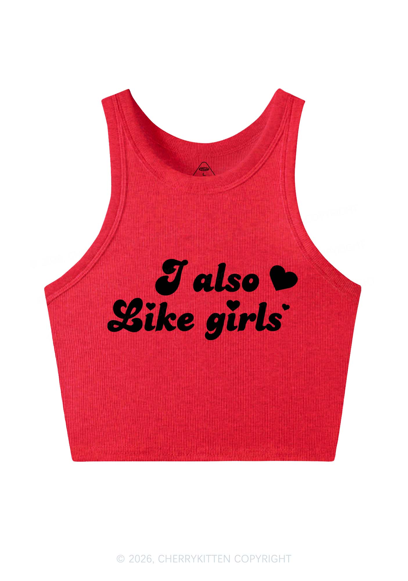 I Also Like Girls Pride Y2K Crop Tank Top Cherrykitten
