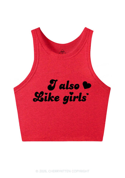 I Also Like Girls Pride Y2K Crop Tank Top Cherrykitten