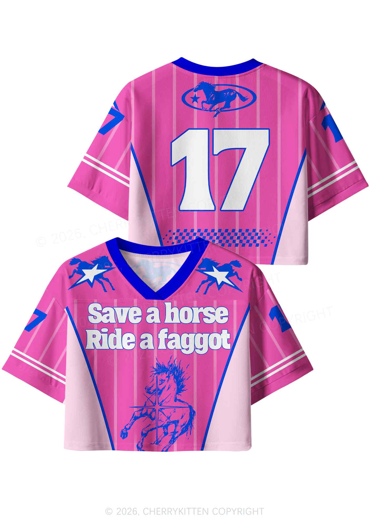 Ride A Faggot Pride Y2K Crop Sport Jersey Shirts Cherrykitten