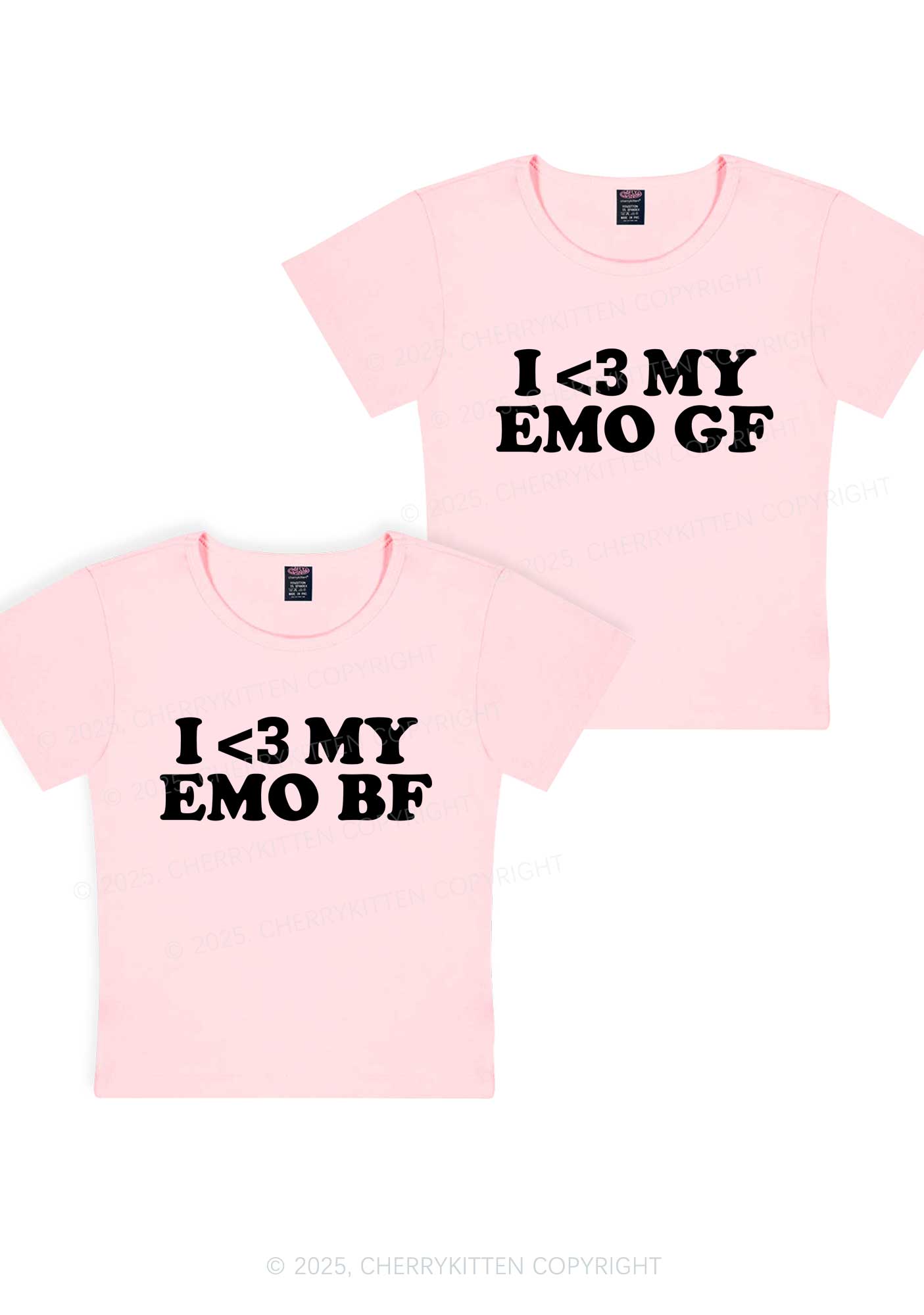 I Love My Emo BF GF Y2K Valentine's Day Baby Tee Cherrykitten