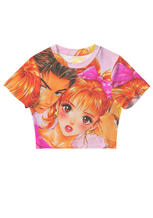 Love Triangle Y2K Mesh Crop Top Cherrykitten