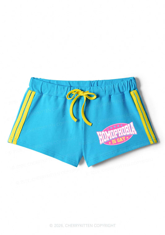 Homophobia Is Gay Pride Y2K Drawstring Mini Shorts Cherrykitten